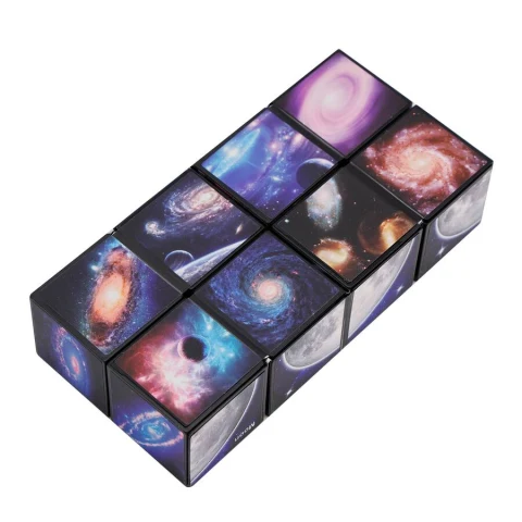 Topteng - 2-in-1 Earth Style Star Magic Cube Set - Transformable Educational Toy, Fidget Puzzle & Stress Relief for Kids & Adults
