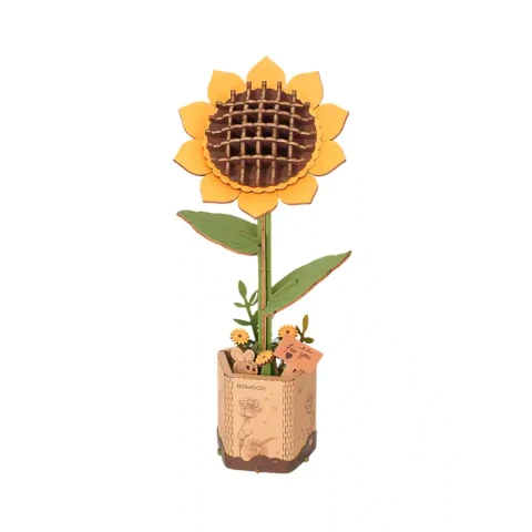 3D Puzzle - DIY 3D Wood Puzzle Sunflower 86pcs